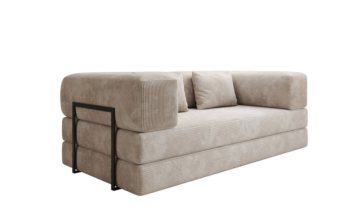 Luxuriöses Designer Cord Sofa 3-Sitzer – Komfort, Stil und Stauraum vereint