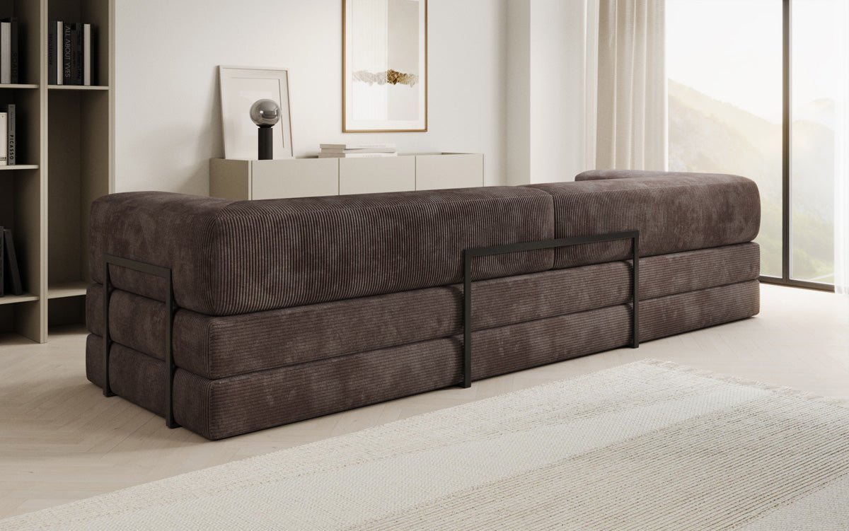 Designer XXL Cord Sofa 3-Sitzer mit Schlaffunktion und Stauraum – Modern & Gemütlich
