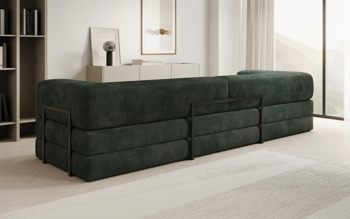 Designer XXL Cord Sofa 3-Sitzer mit Schlaffunktion und Stauraum – Modern & Gemütlich