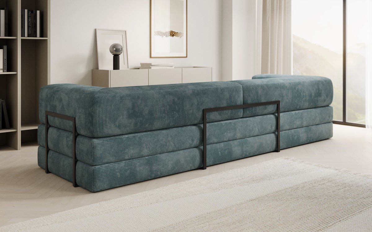 Designer XXL Cord Sofa 3-Sitzer mit Schlaffunktion und Stauraum – Modern & Gemütlich