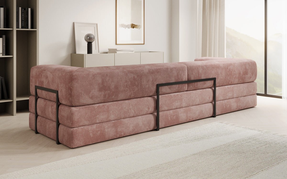 Designer XXL Cord Sofa 3-Sitzer mit Schlaffunktion und Stauraum – Modern & Gemütlich