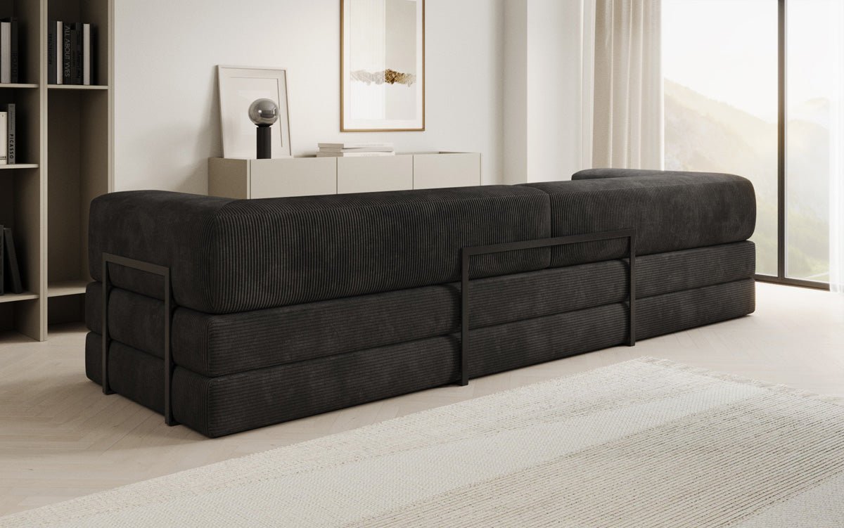 Designer XXL Cord Sofa 3-Sitzer mit Schlaffunktion und Stauraum – Modern & Gemütlich