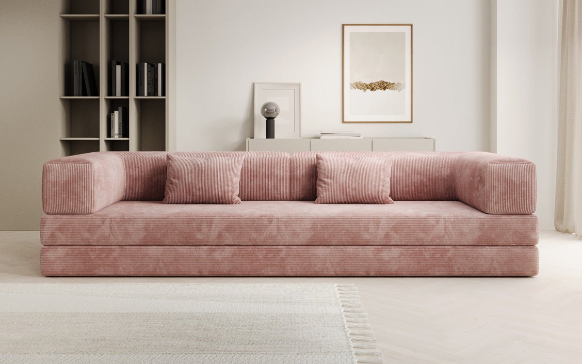 Designer XXL Cord Sofa 3-Sitzer mit Schlaffunktion und Stauraum – Modern & Gemütlich