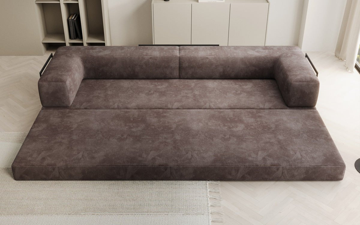 Designer XXL Cord Sofa 3-Sitzer mit Schlaffunktion und Stauraum – Modern & Gemütlich