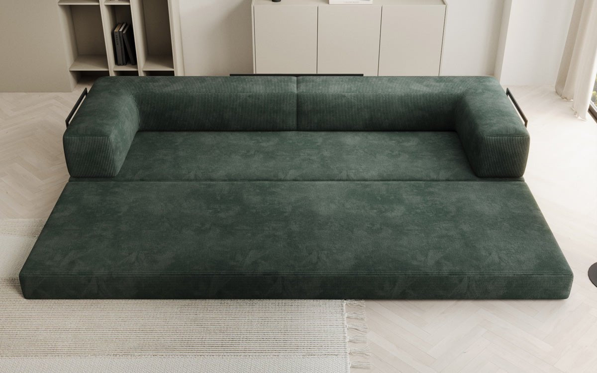 Designer XXL Cord Sofa 3-Sitzer mit Schlaffunktion und Stauraum – Modern & Gemütlich