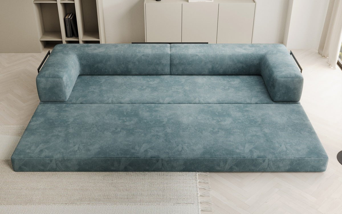 Designer XXL Cord Sofa 3-Sitzer mit Schlaffunktion und Stauraum – Modern & Gemütlich