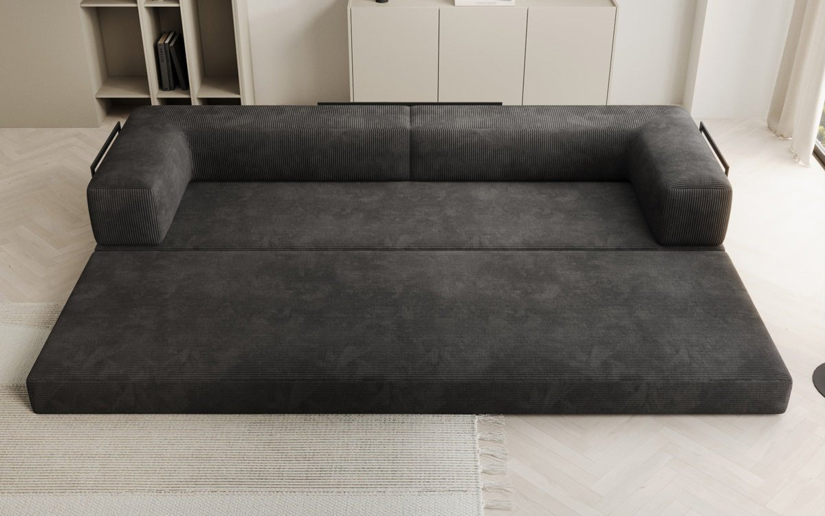 Designer XXL Cord Sofa 3-Sitzer mit Schlaffunktion und Stauraum – Modern & Gemütlich