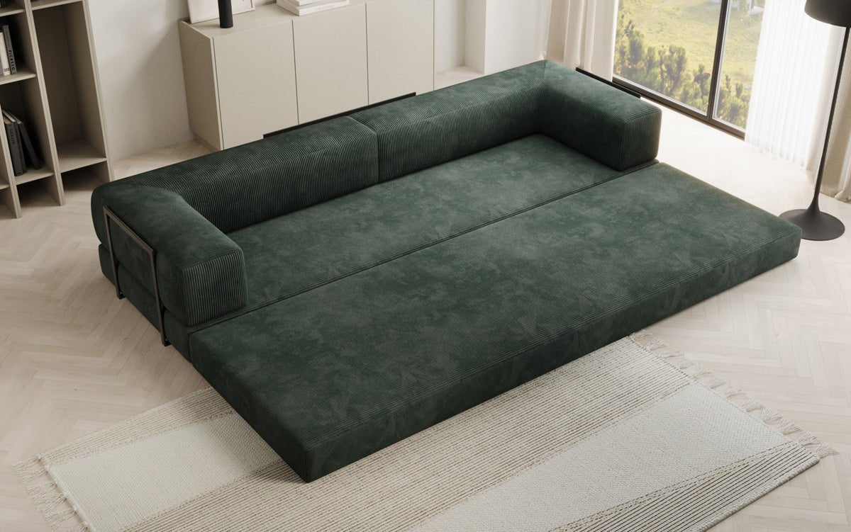 Designer XXL Cord Sofa 3-Sitzer mit Schlaffunktion und Stauraum – Modern & Gemütlich