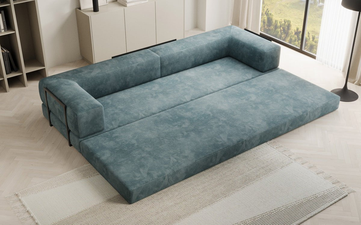 Designer XXL Cord Sofa 3-Sitzer mit Schlaffunktion und Stauraum – Modern & Gemütlich