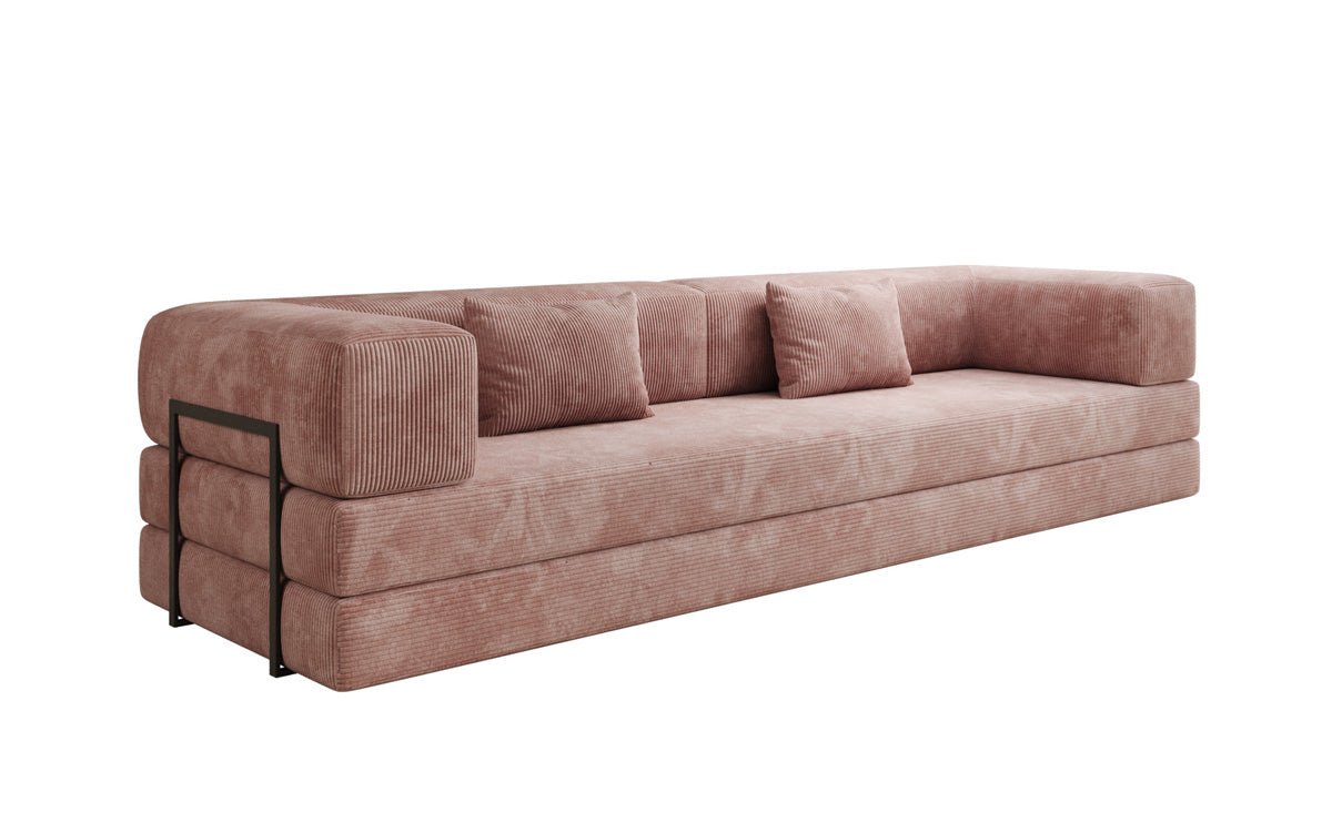 Designer XXL Cord Sofa 3-Sitzer mit Schlaffunktion und Stauraum – Modern & Gemütlich
