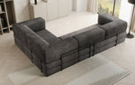 Lade das Bild in den Galerie-Viewer, Modernes Designer L-Sofa: Komfortables Cord-Ecksofa mit Schlaffunktion und Stauraum