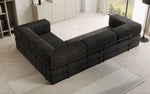 Lade das Bild in den Galerie-Viewer, Modernes Designer L-Sofa: Komfortables Cord-Ecksofa mit Schlaffunktion und Stauraum