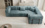 Lade das Bild in den Galerie-Viewer, Modernes Designer L-Sofa: Komfortables Cord-Ecksofa mit Schlaffunktion und Stauraum