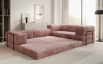 Lade das Bild in den Galerie-Viewer, Modernes Designer L-Sofa: Komfortables Cord-Ecksofa mit Schlaffunktion und Stauraum