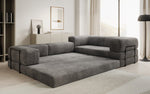 Lade das Bild in den Galerie-Viewer, Modernes Designer L-Sofa: Komfortables Cord-Ecksofa mit Schlaffunktion und Stauraum