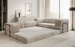 Lade das Bild in den Galerie-Viewer, Modernes Designer L-Sofa: Komfortables Cord-Ecksofa mit Schlaffunktion und Stauraum