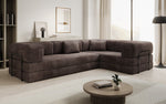 Lade das Bild in den Galerie-Viewer, Modernes Designer L-Sofa: Komfortables Cord-Ecksofa mit Schlaffunktion und Stauraum