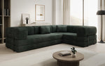 Lade das Bild in den Galerie-Viewer, Modernes Designer L-Sofa: Komfortables Cord-Ecksofa mit Schlaffunktion und Stauraum