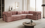 Lade das Bild in den Galerie-Viewer, Modernes Designer L-Sofa: Komfortables Cord-Ecksofa mit Schlaffunktion und Stauraum