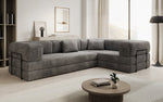 Lade das Bild in den Galerie-Viewer, Modernes Designer L-Sofa: Komfortables Cord-Ecksofa mit Schlaffunktion und Stauraum