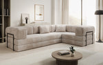 Lade das Bild in den Galerie-Viewer, Modernes Designer L-Sofa: Komfortables Cord-Ecksofa mit Schlaffunktion und Stauraum