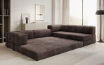 Lade das Bild in den Galerie-Viewer, Luxuriöses Designer L-Sofa Lazy aus Cordstoff mit Schlaffunktion und Stauraum