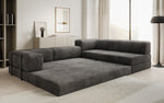 Lade das Bild in den Galerie-Viewer, Luxuriöses Designer L-Sofa Lazy aus Cordstoff mit Schlaffunktion und Stauraum