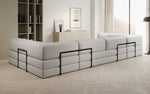 Lade das Bild in den Galerie-Viewer, Luxuriöses Designer U-Sofa Lazy in Bouclé-Stoff mit Schlaffunktion und Stauraum