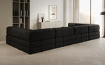 Lade das Bild in den Galerie-Viewer, Luxuriöses Designer U-Sofa Lazy in Bouclé-Stoff mit Schlaffunktion und Stauraum