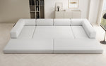 Lade das Bild in den Galerie-Viewer, Luxuriöses Designer U-Sofa Lazy in Bouclé-Stoff mit Schlaffunktion und Stauraum