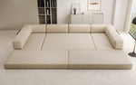 Lade das Bild in den Galerie-Viewer, Luxuriöses Designer U-Sofa Lazy in Bouclé-Stoff mit Schlaffunktion und Stauraum