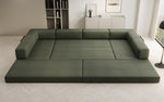 Lade das Bild in den Galerie-Viewer, Luxuriöses Designer U-Sofa Lazy in Bouclé-Stoff mit Schlaffunktion und Stauraum