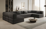 Lade das Bild in den Galerie-Viewer, Luxuriöses Designer U-Sofa Lazy Bouclé: Modern, Gemütlich, Vielseitig, mit Schlaffunktion