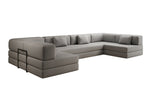 Lade das Bild in den Galerie-Viewer, Luxuriöses Designer U-Sofa Lazy in Bouclé-Stoff mit Schlaffunktion und Stauraum
