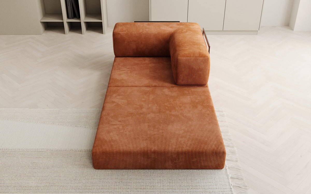 Gemütlicher Designer Cord Sessel mit Lazy Funktion für modernes Wohnzimmer