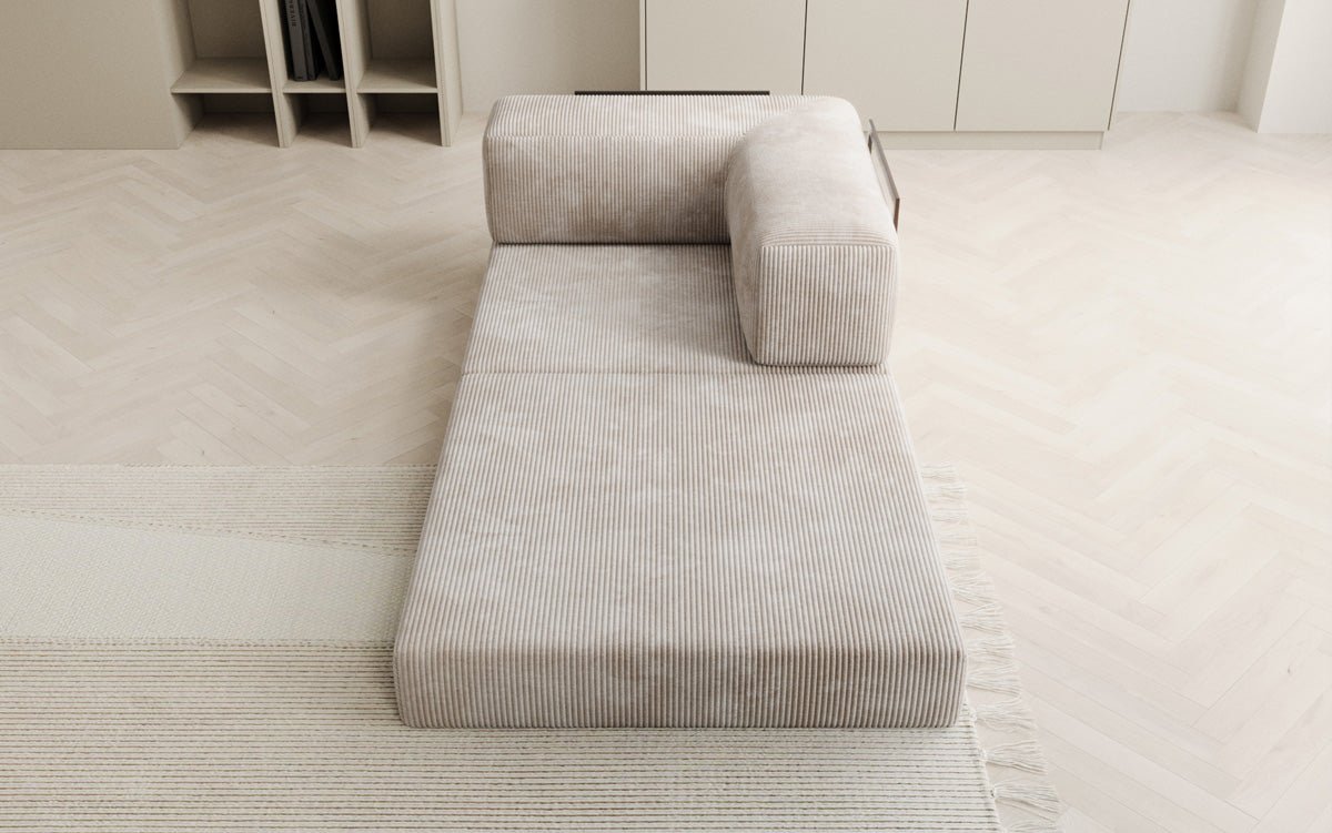 Gemütlicher Designer Cord Sessel mit Lazy Funktion für modernes Wohnzimmer