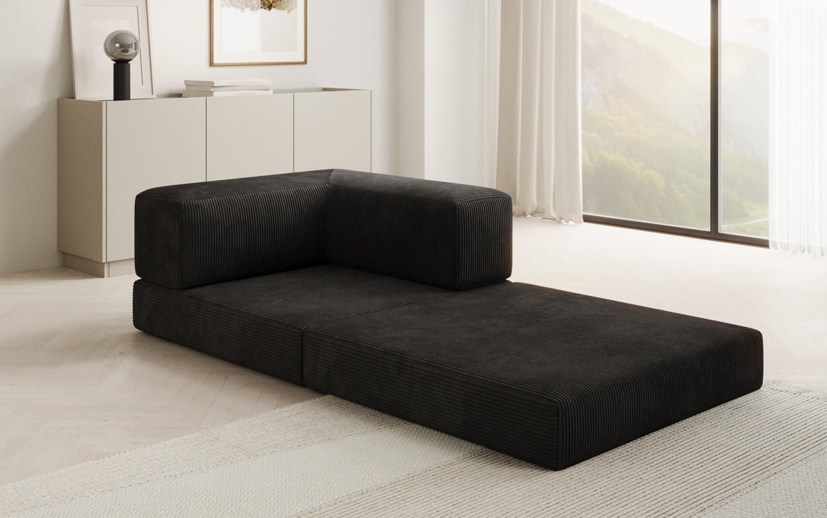 Gemütlicher Designer Cord Sessel mit Lazy Funktion für modernes Wohnzimmer