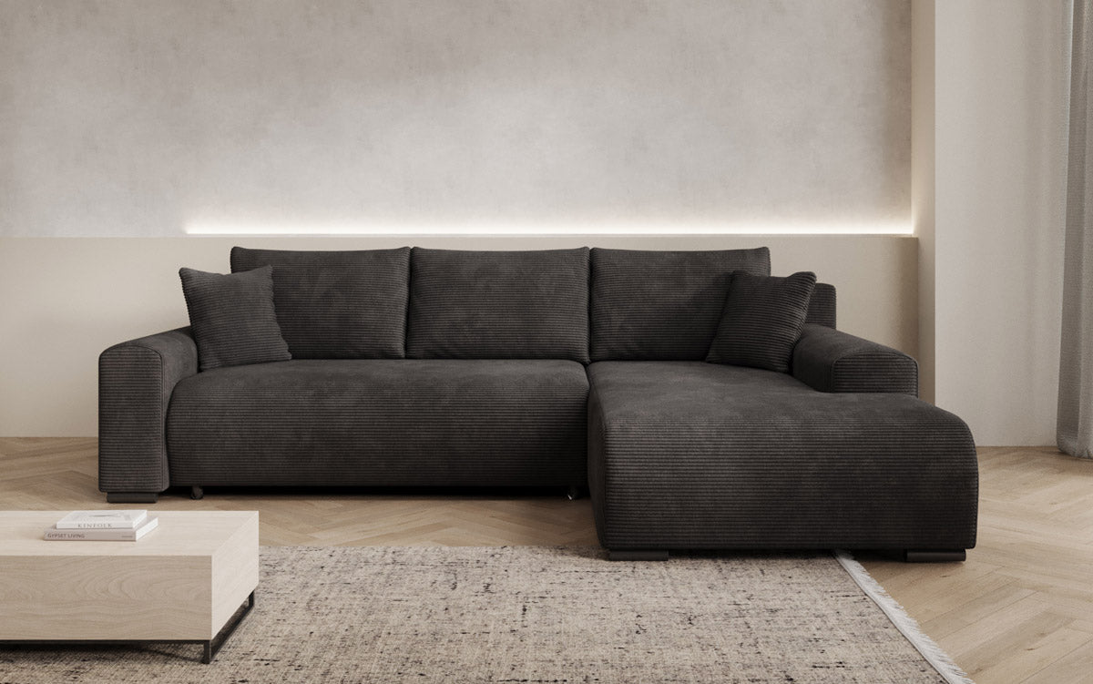 Luxuriöses Designer-Schlafsofa 'Nelly' mit Funktionen und praktischem Stauraum