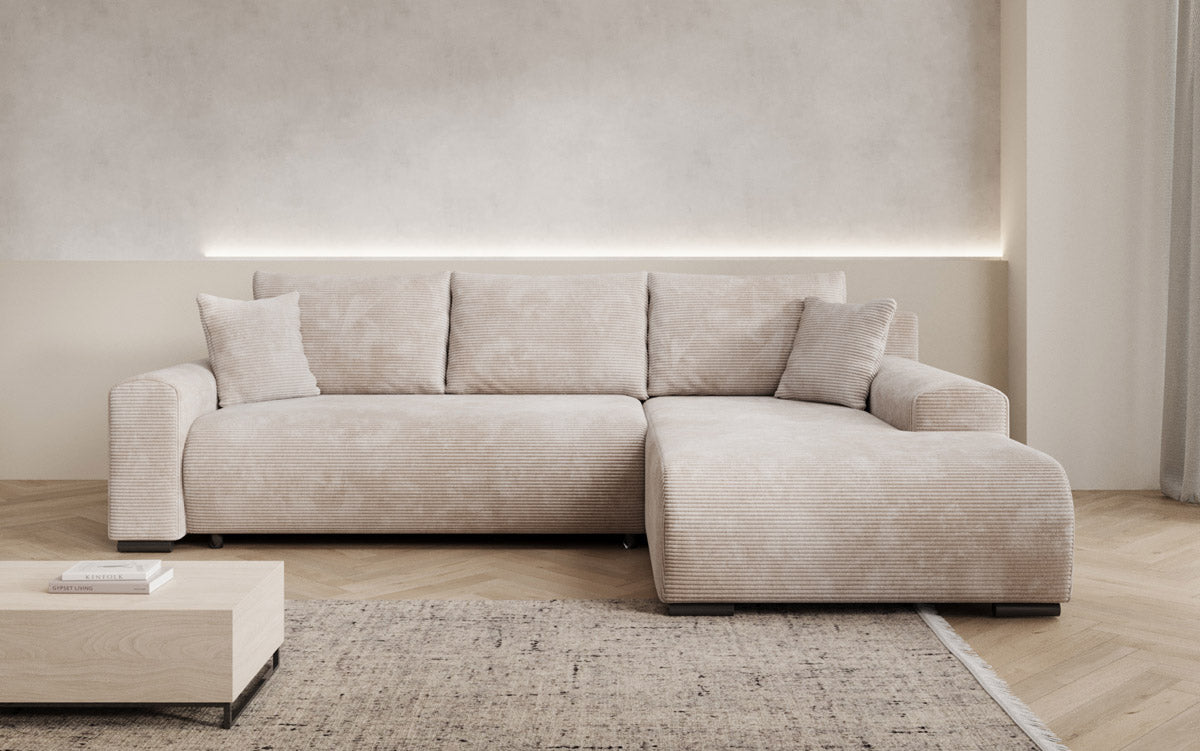 Luxuriöses Designer-Schlafsofa 'Nelly' mit Funktionen und praktischem Stauraum