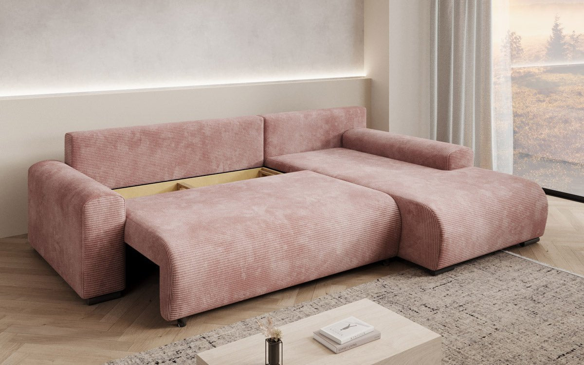 Luxuriöses Designer-Schlafsofa 'Nelly' mit Funktionen und praktischem Stauraum