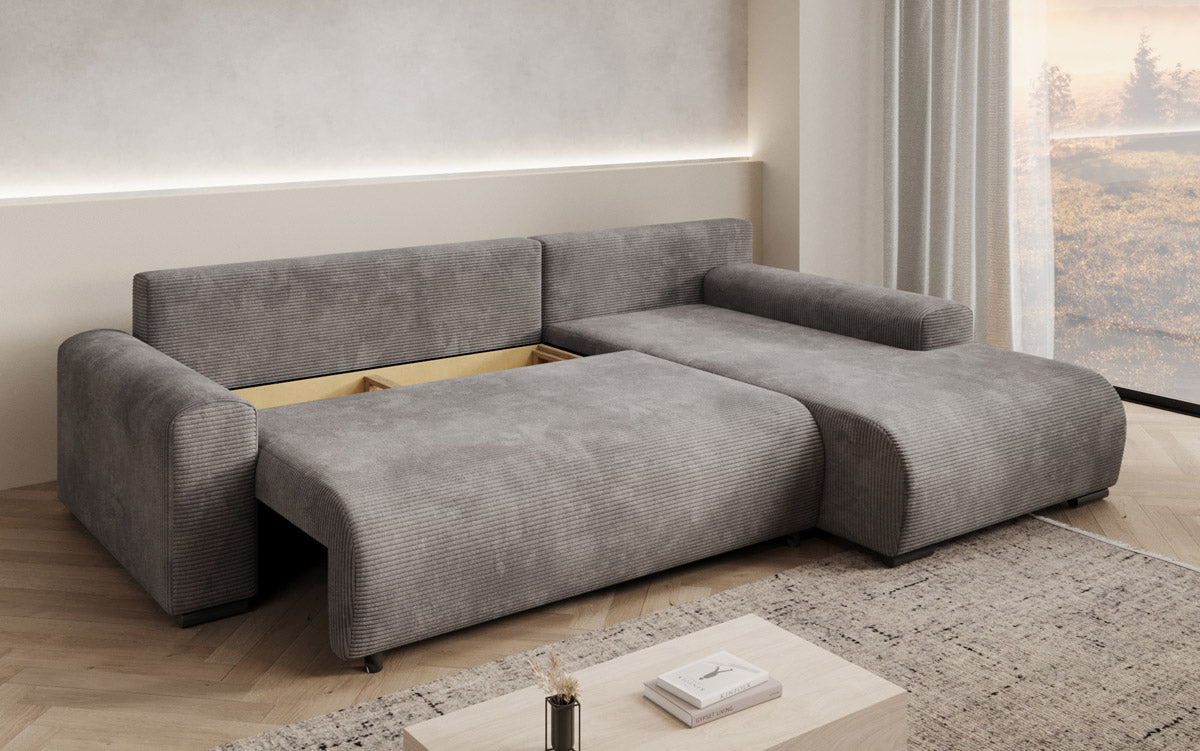 Luxuriöses Designer-Schlafsofa 'Nelly' mit Funktionen und praktischem Stauraum