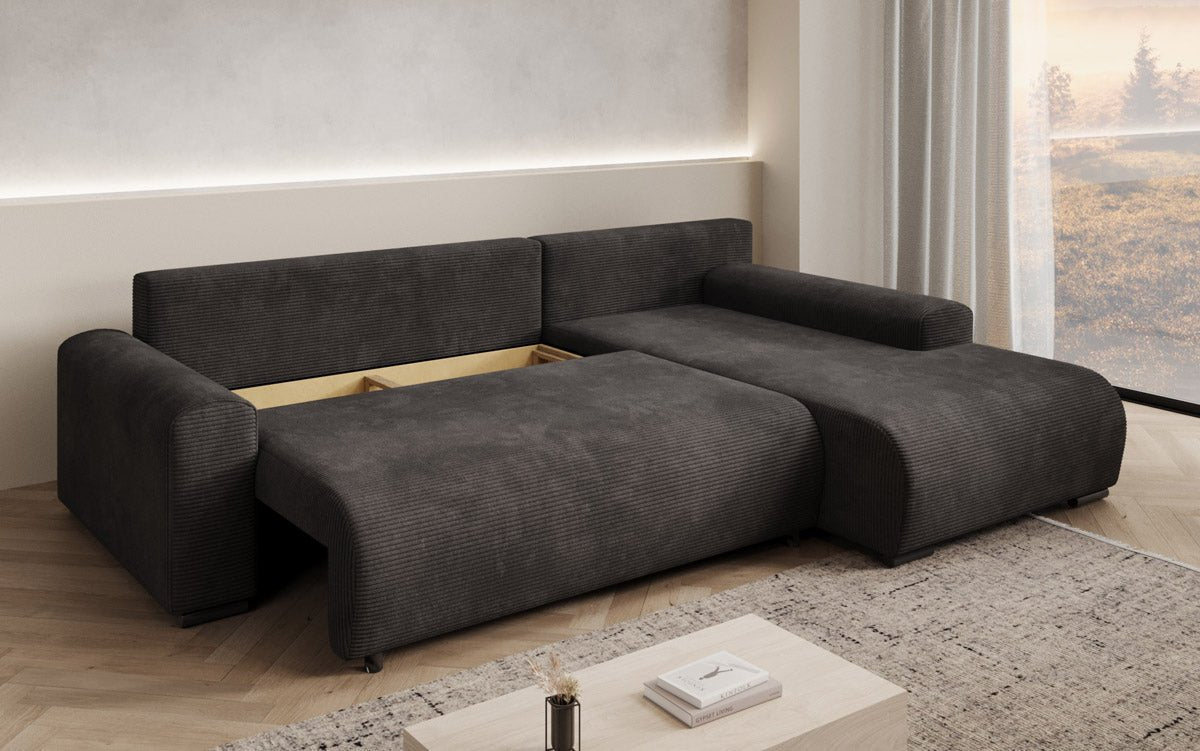 Luxuriöses Designer-Schlafsofa 'Nelly' mit Funktionen und praktischem Stauraum