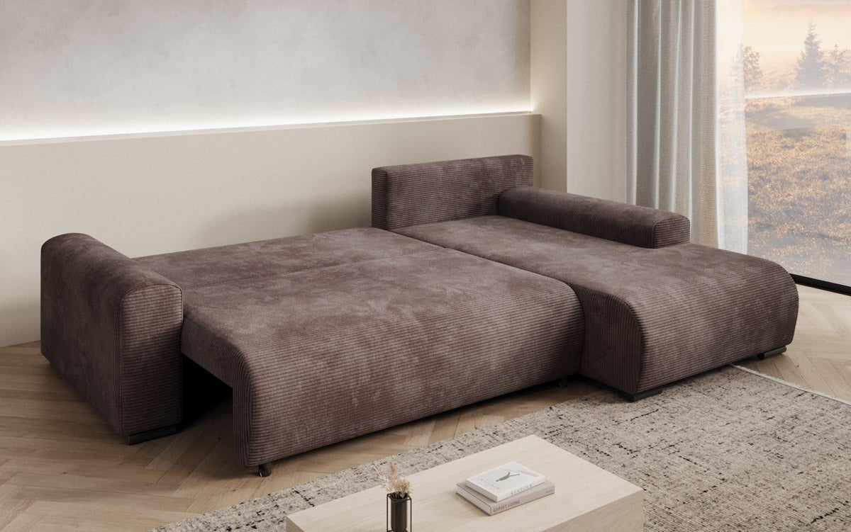 Luxuriöses Designer-Schlafsofa 'Nelly' mit Funktionen und praktischem Stauraum