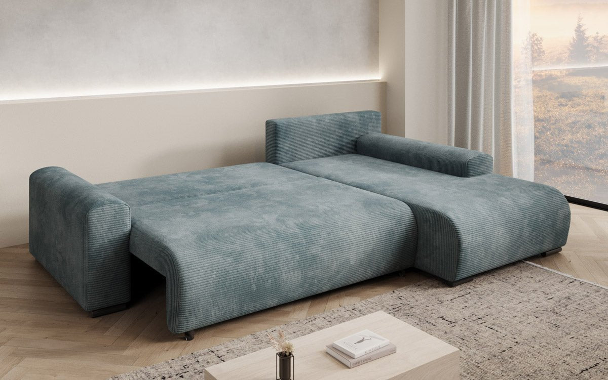 Luxuriöses Designer-Schlafsofa 'Nelly' mit Funktionen und praktischem Stauraum