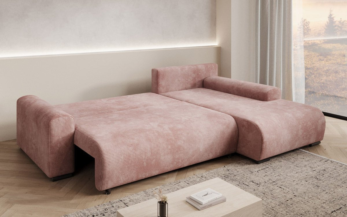 Luxuriöses Designer-Schlafsofa 'Nelly' mit Funktionen und praktischem Stauraum