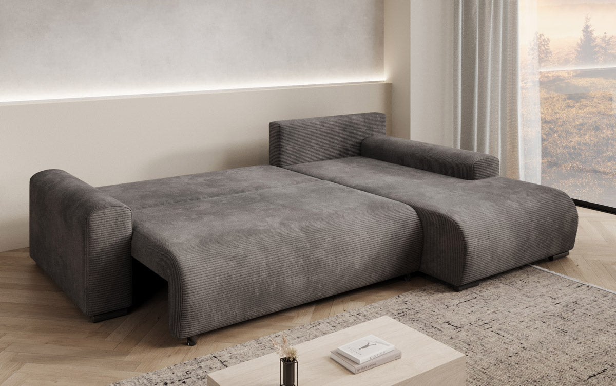 Luxuriöses Designer-Schlafsofa 'Nelly' mit Funktionen und praktischem Stauraum