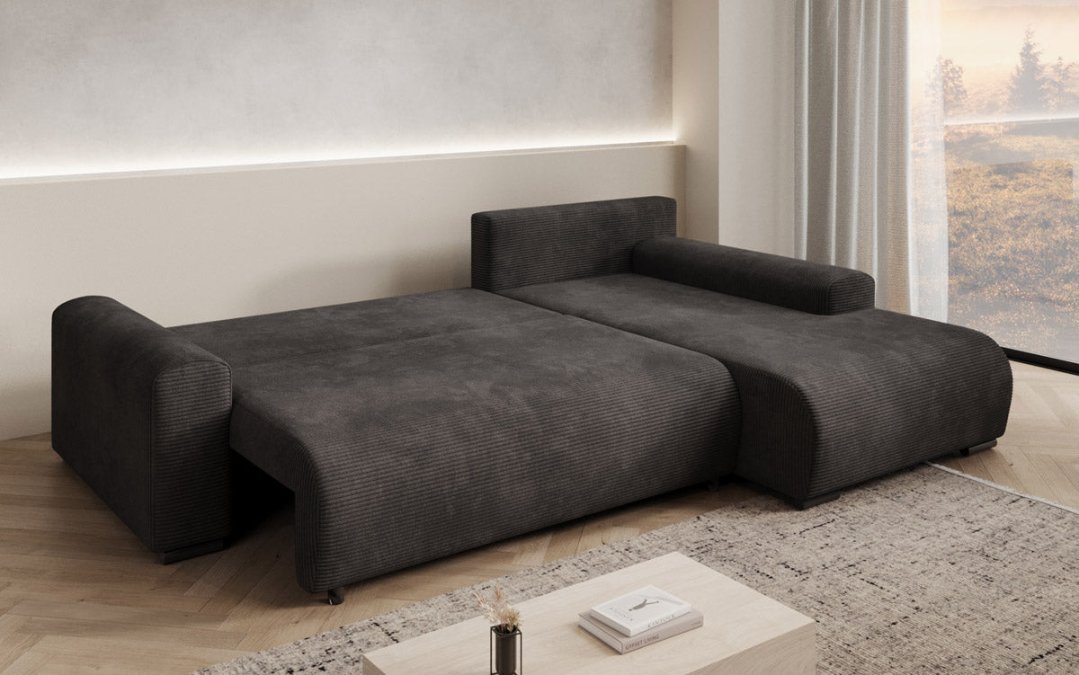 Luxuriöses Designer-Schlafsofa 'Nelly' mit Funktionen und praktischem Stauraum