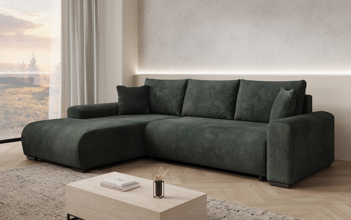 Luxuriöses Designer-Schlafsofa 'Nelly' mit Funktionen und praktischem Stauraum