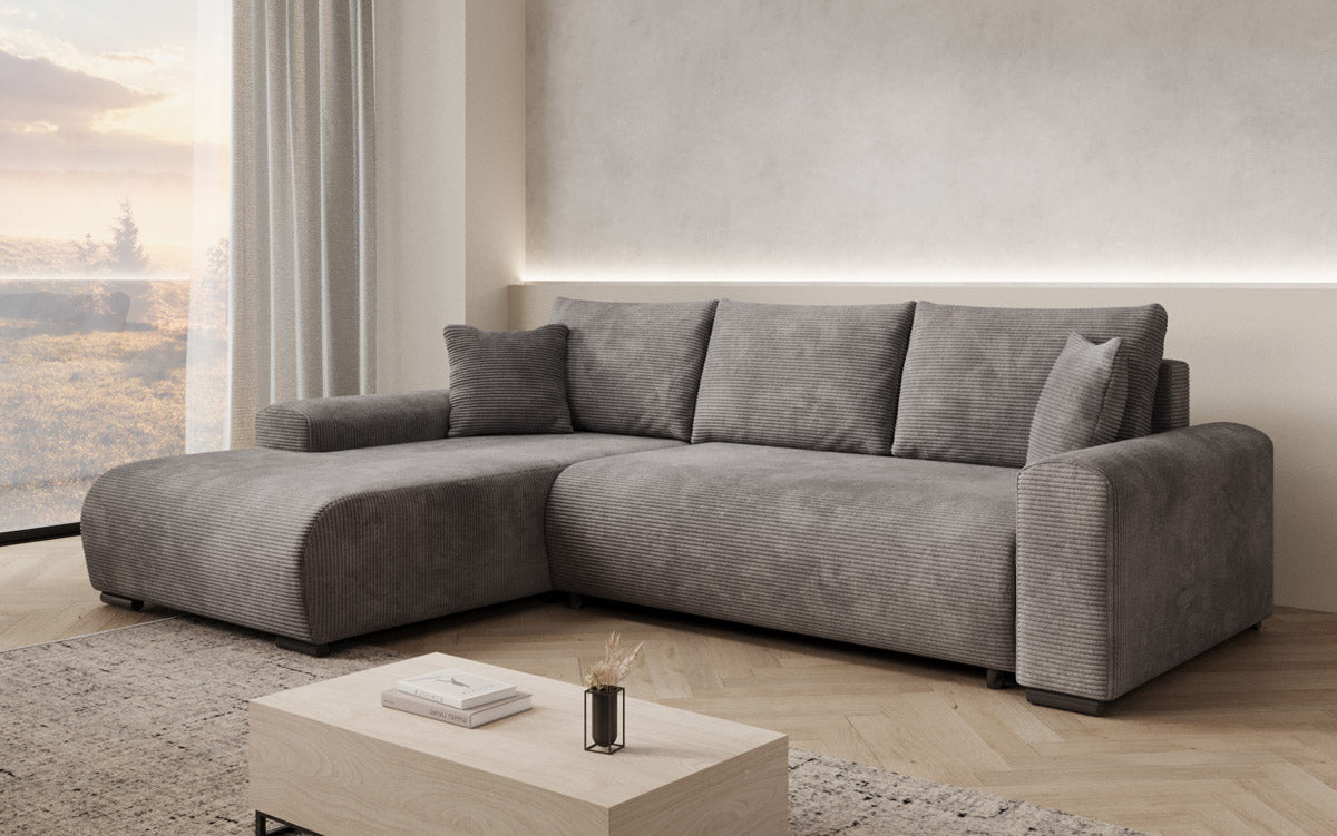 Luxuriöses Designer-Schlafsofa 'Nelly' mit Funktionen und praktischem Stauraum