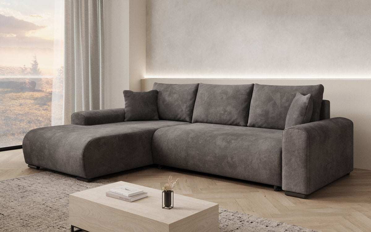 Luxuriöses Designer-Schlafsofa 'Nelly' mit Funktionen und praktischem Stauraum